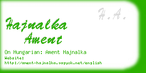 hajnalka ament business card